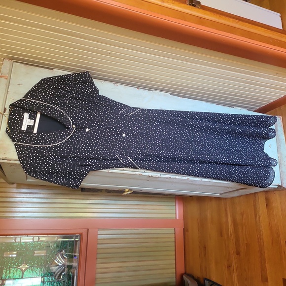 VINTAGE DAVID WARREN POLKA DOT DRESS - Picture 1 of 12